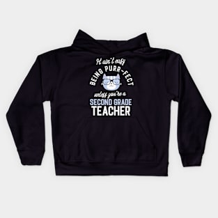 Second Grade Teacher Cat Lover Gifts - It ain't easy being Purr Fect Kids Hoodie